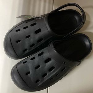 Mens Soft Adjustable Black Sandals Clogs